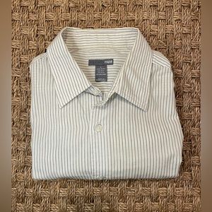 H&M Men’s Black & White Striped Short Sleeve Button Up Shirt